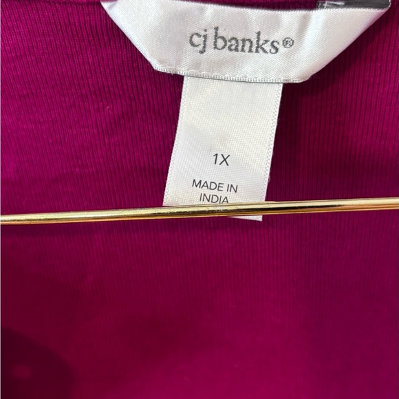 CJ Banks Fuchsia Blouse 1X - Picture 2 of 6